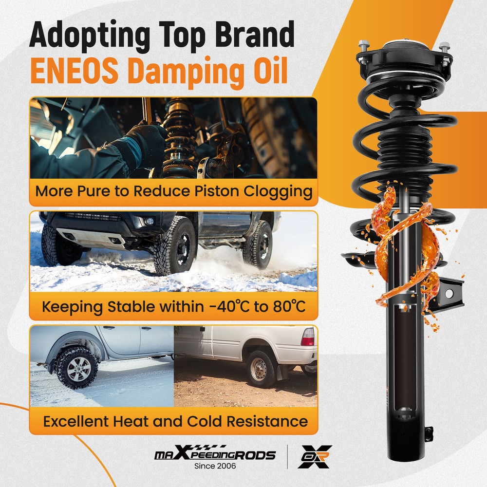 Pair Front Shock Struts Springs Assembly For Volkswagen Jetta Beetle Golf Passat