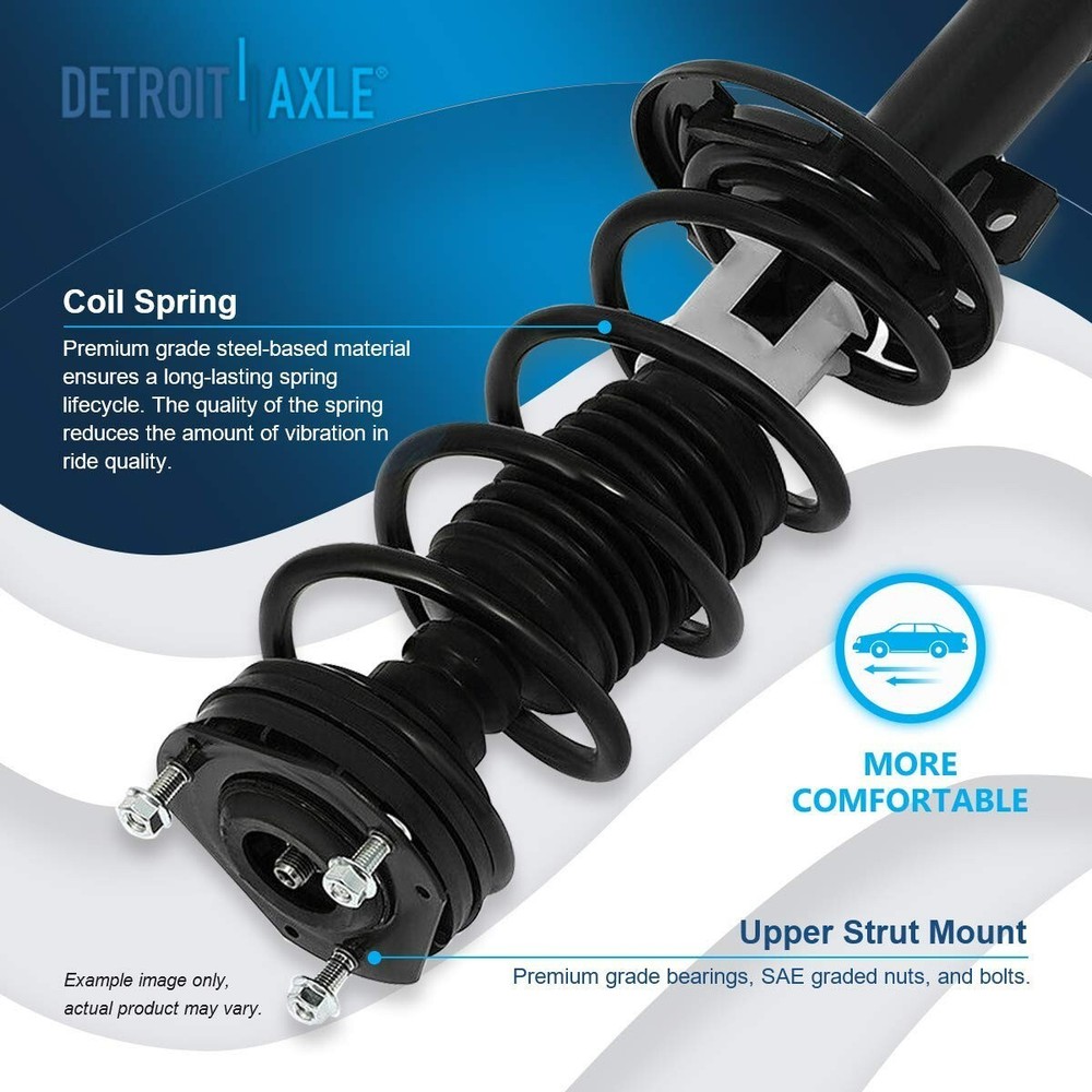 Front Struts w/ Coil Spring Assembly Sway Bars for 2011 2012 2013 Ford Fiesta
