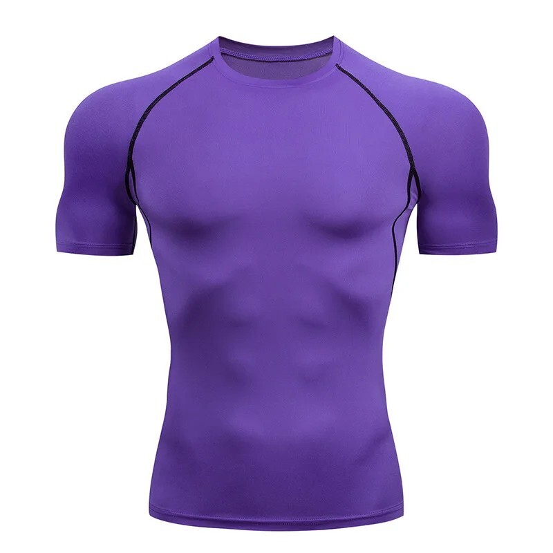 Men's Compression Top, Breathable Moisture-Wicking Workout T-shirt