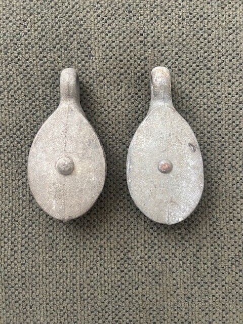 Two Vintage Cast Iron Pulleys Single Wheel