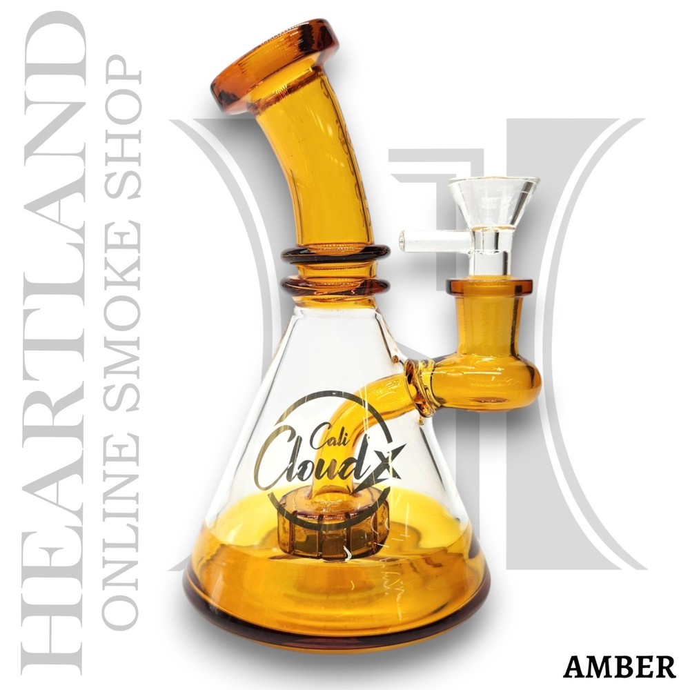 6" Mini Beaker Bong Glass Water Pipe CIRC PERC Small Hookah | Cali CloudX