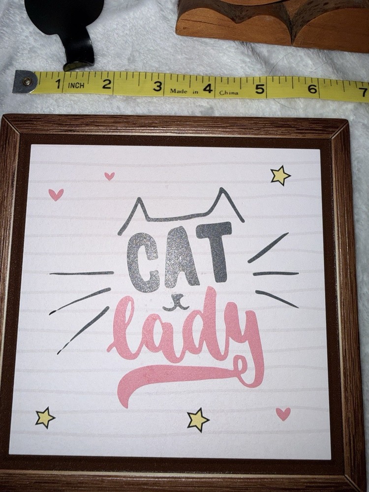 6 Cat themed Decor Items