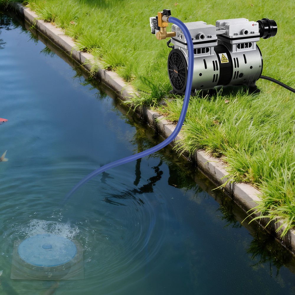 VEVOR 5.2CFM Pond Aeration System for 3 Acres Lake 3/4 HP Compressor Diffuser
