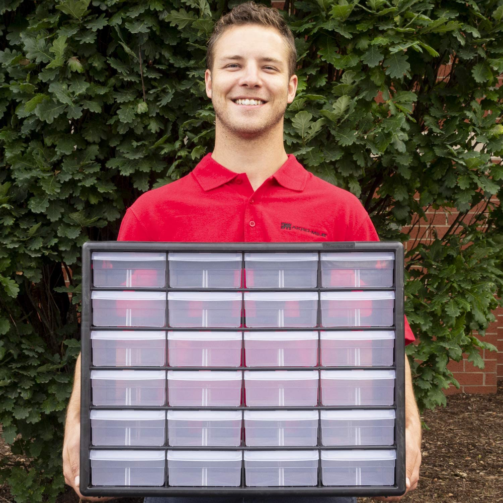 24-Compartment Drawer Bin Hardware Tool Organizer Garage Storage Plastic Cabinet