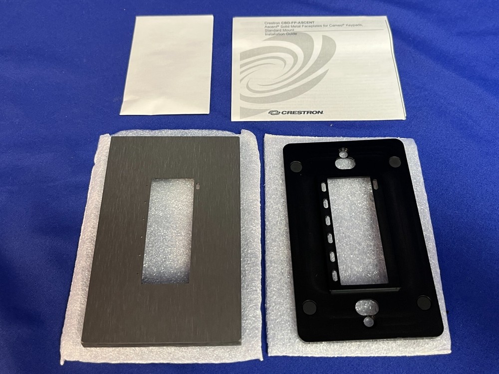 Crestron CBD-FP-ASCENT-A/GRY, Ascent Solid Metal Faceplate, Anodized Gray