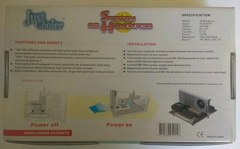 Just Cooler System DeHumidifier