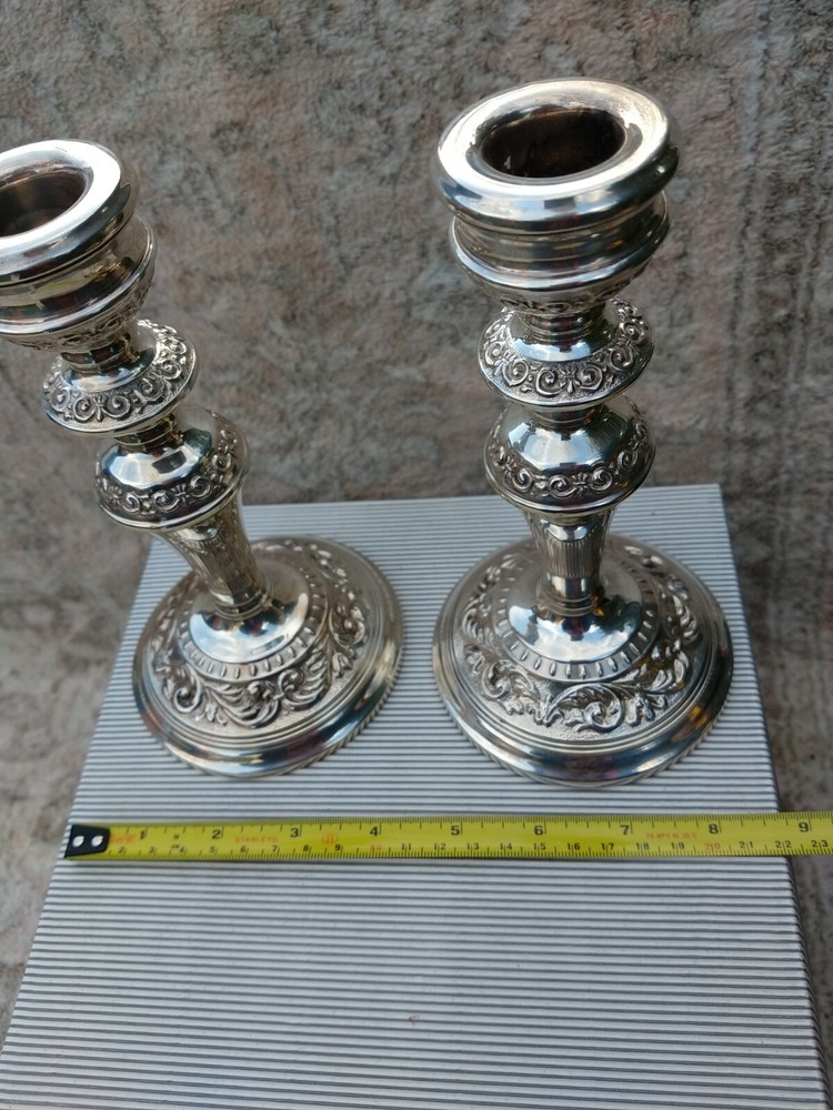 Stunning English Solid Silver Candlesticks Birm 1965 Nice Quality Condition
