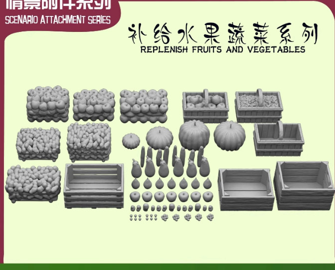 Resin fruit vegetables for 1/35 figures Unassembled Unpainted