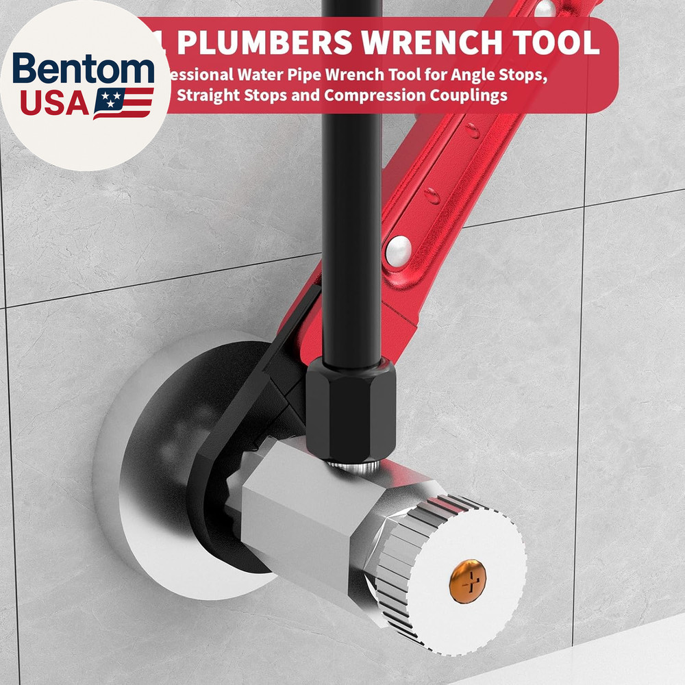 Plumbing Tools Angle Stop Wrench Kit - 3-Piece Plumber Tool Set with Compression