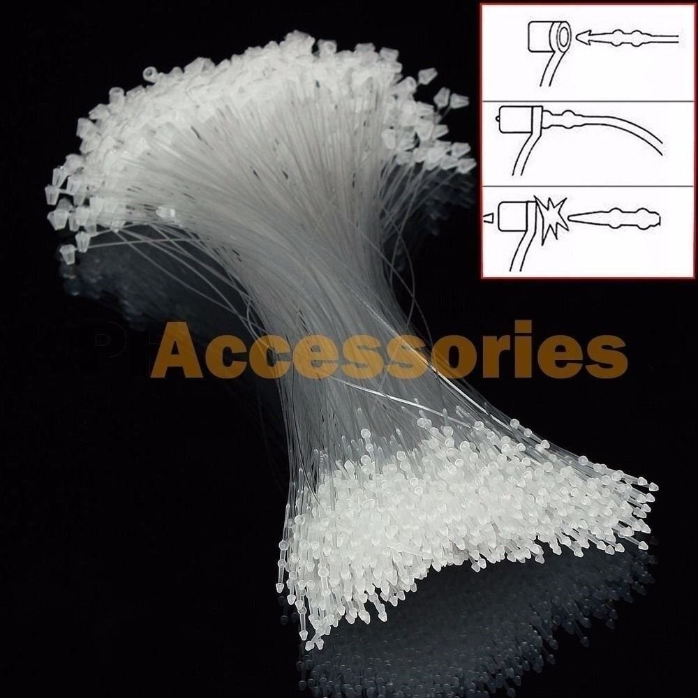 200 Pcs 5" inch Snap Lock Pin Security Loop Plastic Price Tag Fastener Tie
