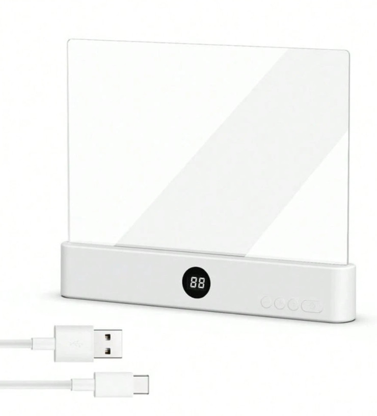 Book Light, Rechargeable Clear LED Flat Reading Light with 3 Colors Timer, D...