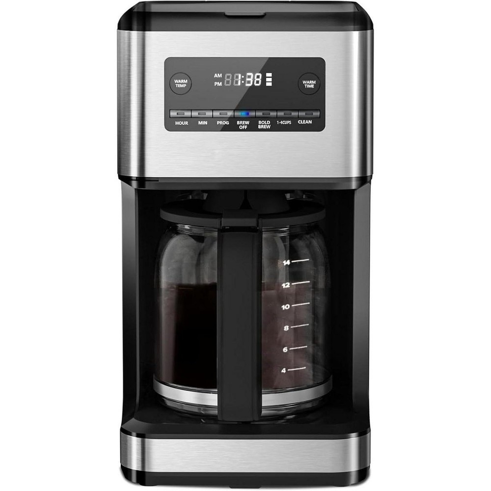 14-Cup Drip Coffee Maker, 24-Hour Programmable Coffee Brewer, Washable Filter