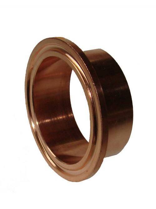 2" Copper Tri-clover Sanitary Fitting or Dairy Tri-clamp Ferrule, 2 Inch