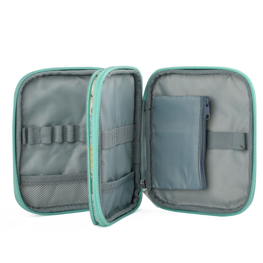 2 Layer Crochet Hook Pouch Empty Knitting Kit Case Sewing Kit Organizer Bag US