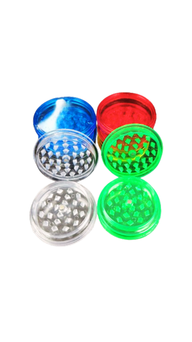 X6PC Plastic Mix Clear Colored Herb Grinder 6pcs