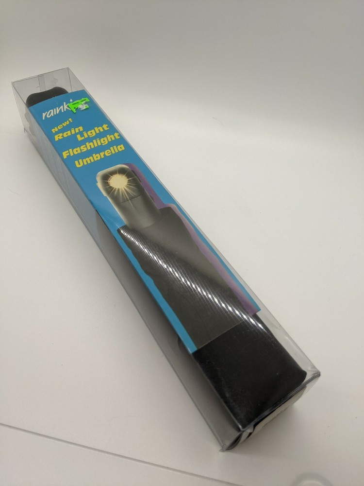 Futai Rainkist Rain Light Flashlight Umbrella Black NIB