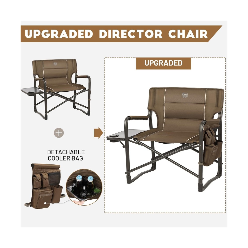 TIMBER RIDGE XXL Upgraded Oversized Directors Chairs with Foldable Side Table...