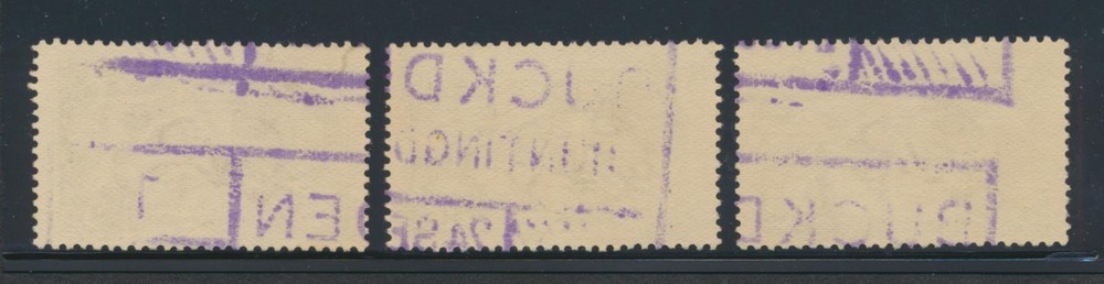 Great Britain Seashorse 3 nice purple parcel post cancels