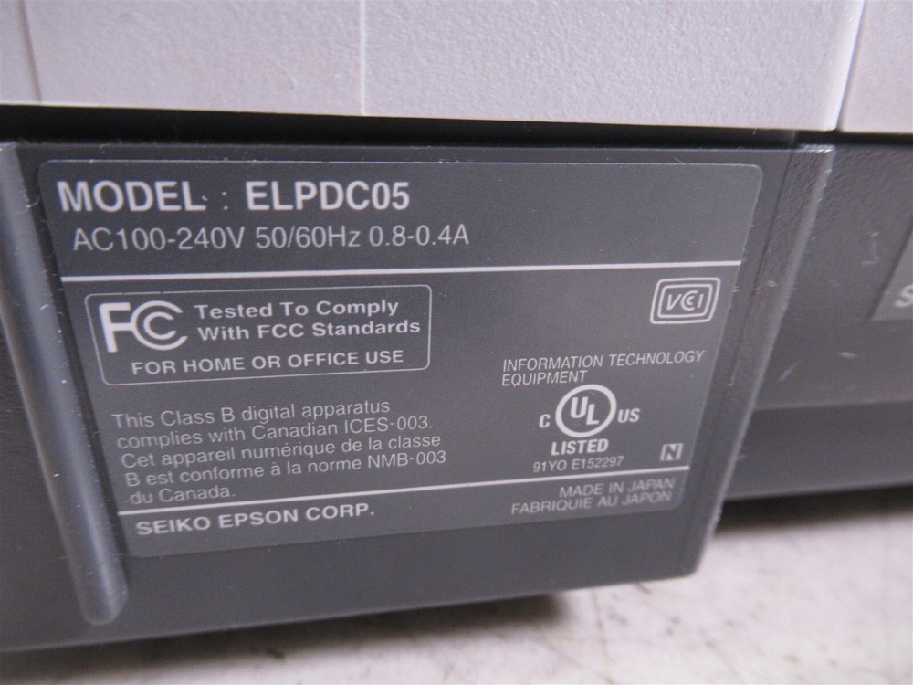 Epson ELPDC05 High Resolution Document Imager Overhead Camera 18X Optical Zoom