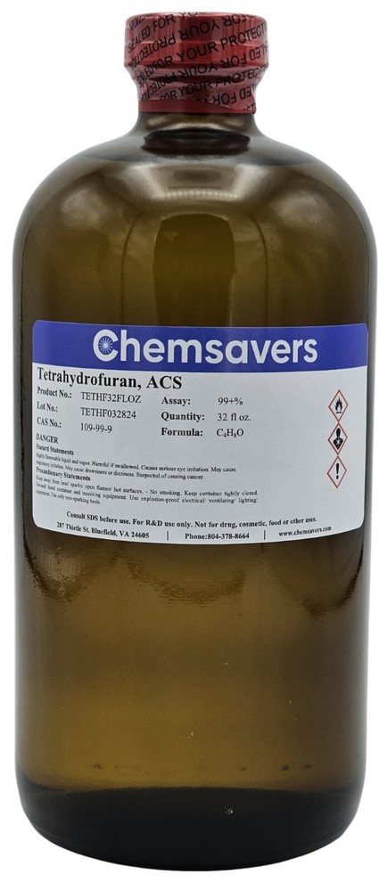 Tetrahydrofuran, ACS, 99+%, 32 fl oz.