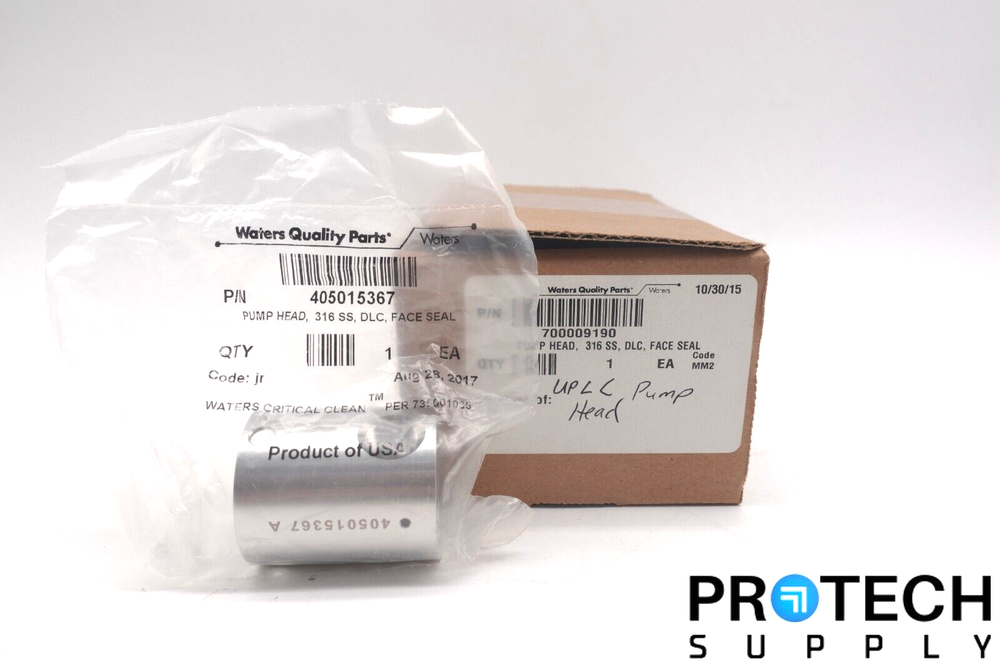 Waters 700009190 Pump Head 316 SS DLC Face Seal 405015367 NEW with WARRANTY