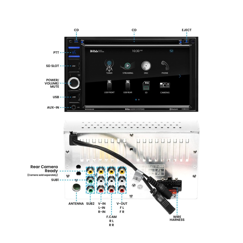 BOSS Audio Systems BV9364B Car Stereo DVD Player - Double Din, Bluetooth Audi...