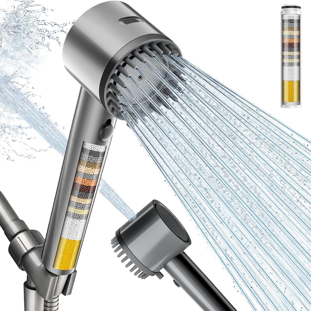 Drops ed Shower Head with Handheld, 4+1 Spray Mode