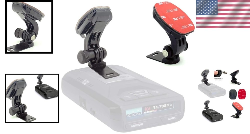 3M Adhesive Windshield Mount for Uniden Radar Detectors - Secure & Adjustable