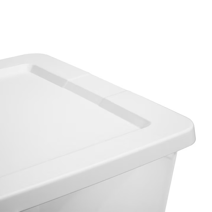 (2 pack) Sterilite 58 Quart Medium Storage Bin, Clear Plastic Storage Container