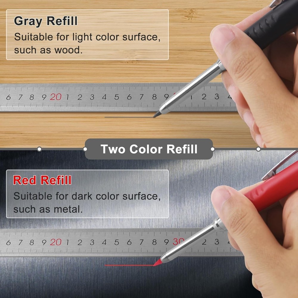 2PCS Carpenter Pencils with Sharpener Heavy Duty Woodworking Tools Mechanical...
