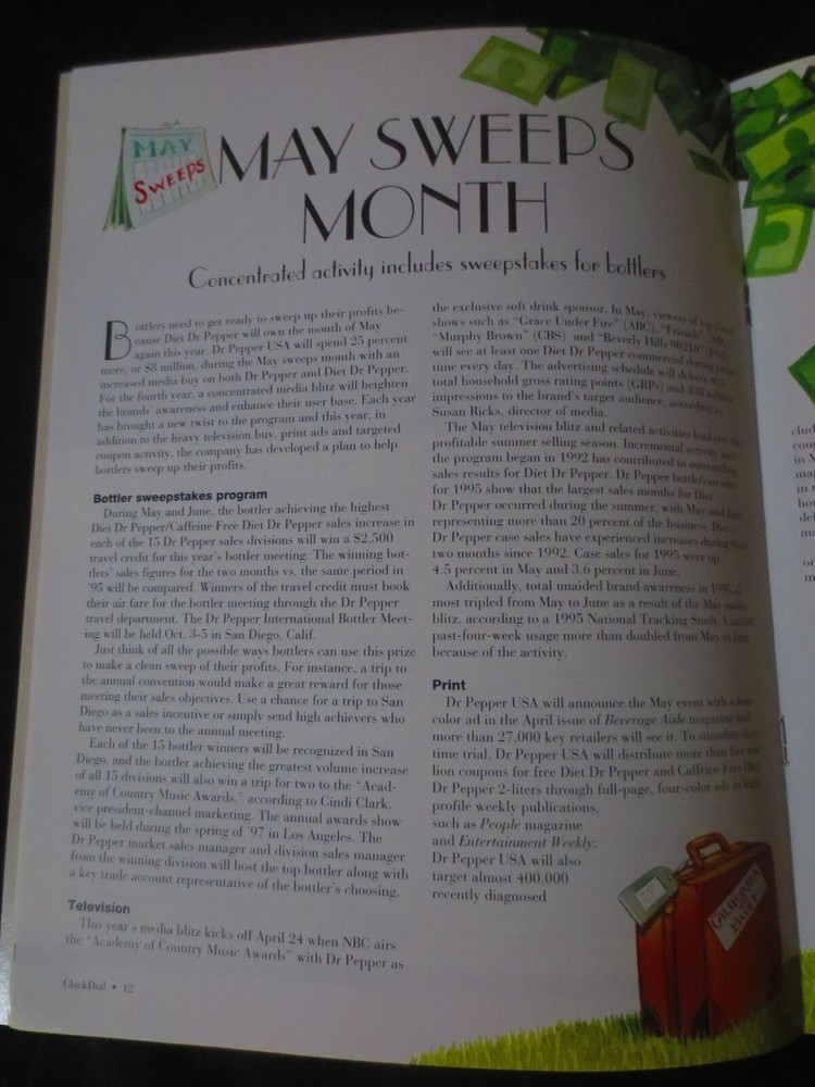 DR PEPPER CLOCK DIAL SPRING 1996 MAGAZINE