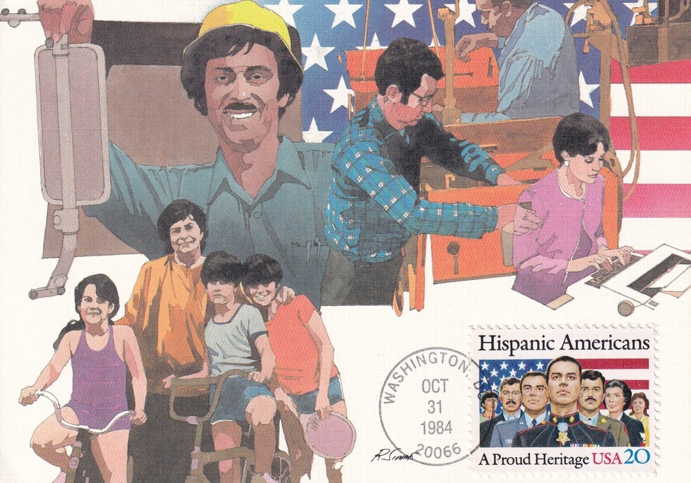 STAMP US SCOTT 2103 "Hispanic Americans" 20 CENT 1984 POSTCARD FDC - C