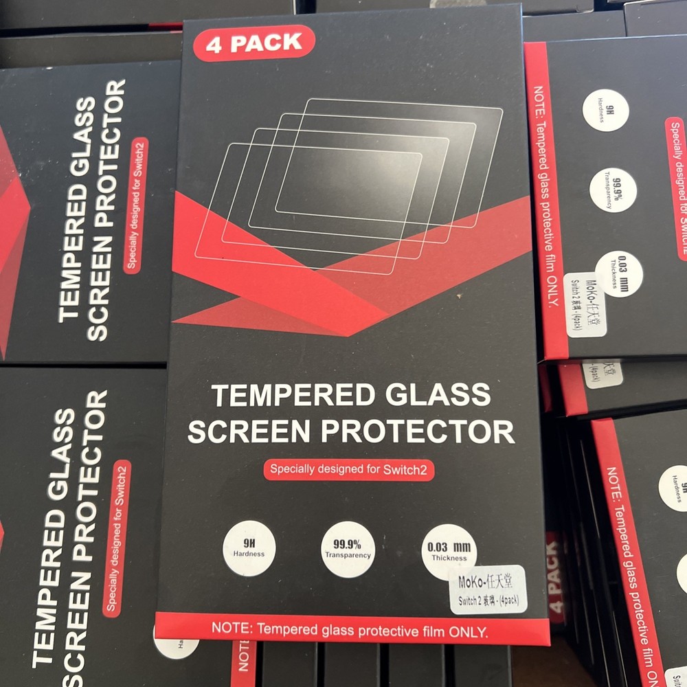 4 Pack Tempered Glass Screen Protector For Nintendo Switch 2