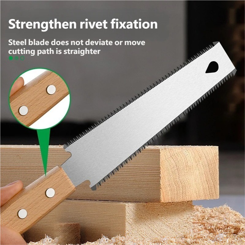 3-Piece Pull Saw, Sharp Wood Cutting Hand Saw with Beech Handle