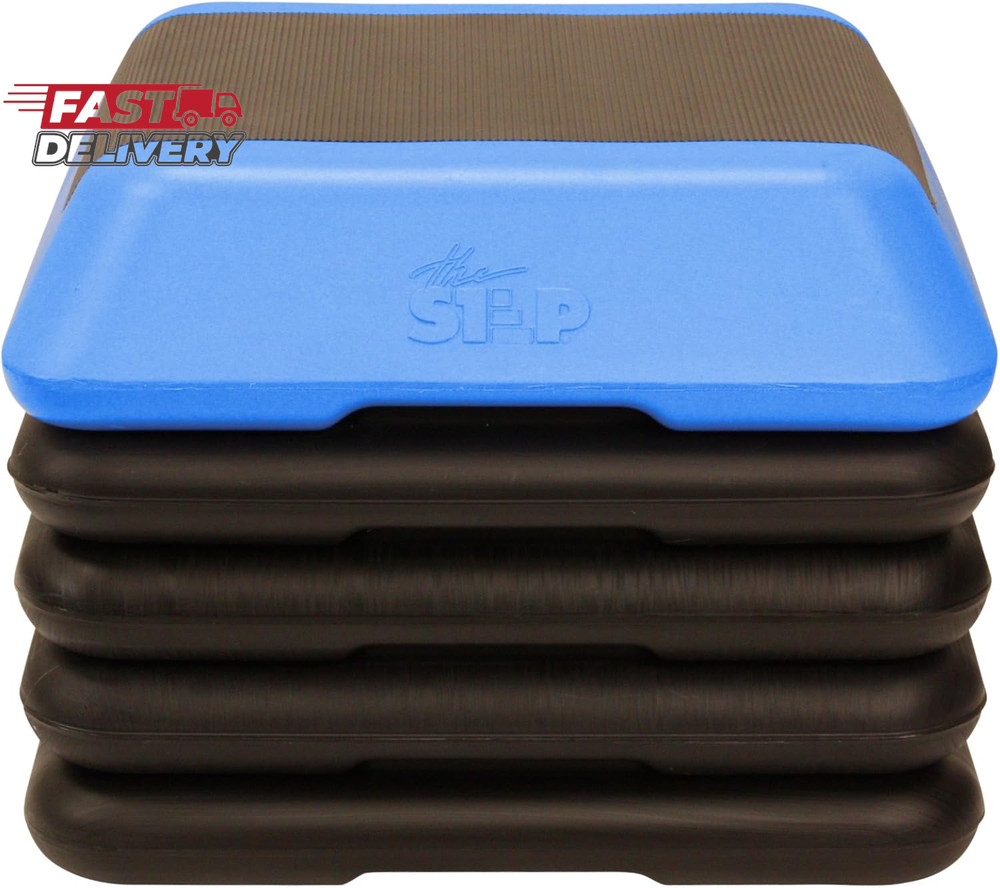 The Step Adjustable High Step Aerobic Platform with 4 Risers, Home Gym Workout E