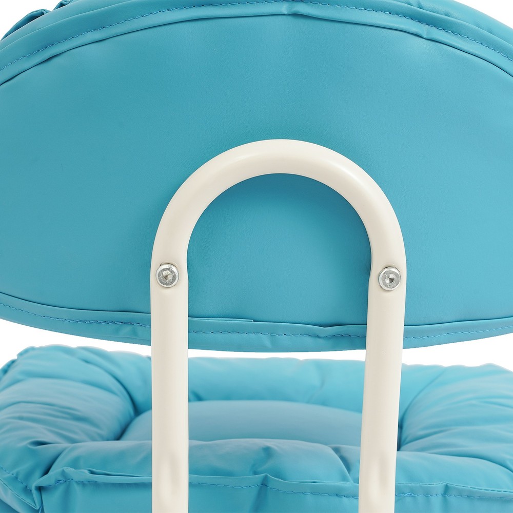 Rolling Stool with Back Rest, Heavy Duty Rolling Stool, Blue Roller Chair