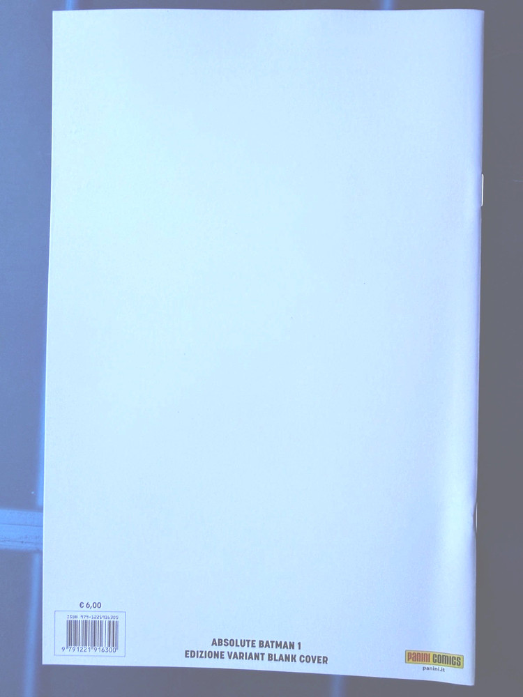 ABSOLUTE BATMAN #1 Variant Blank Cover, Panini Comics, GREAT*