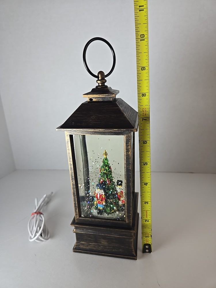 Christmas snow globe lantern With Tree & Nutcrackers - Battery Or DC.
