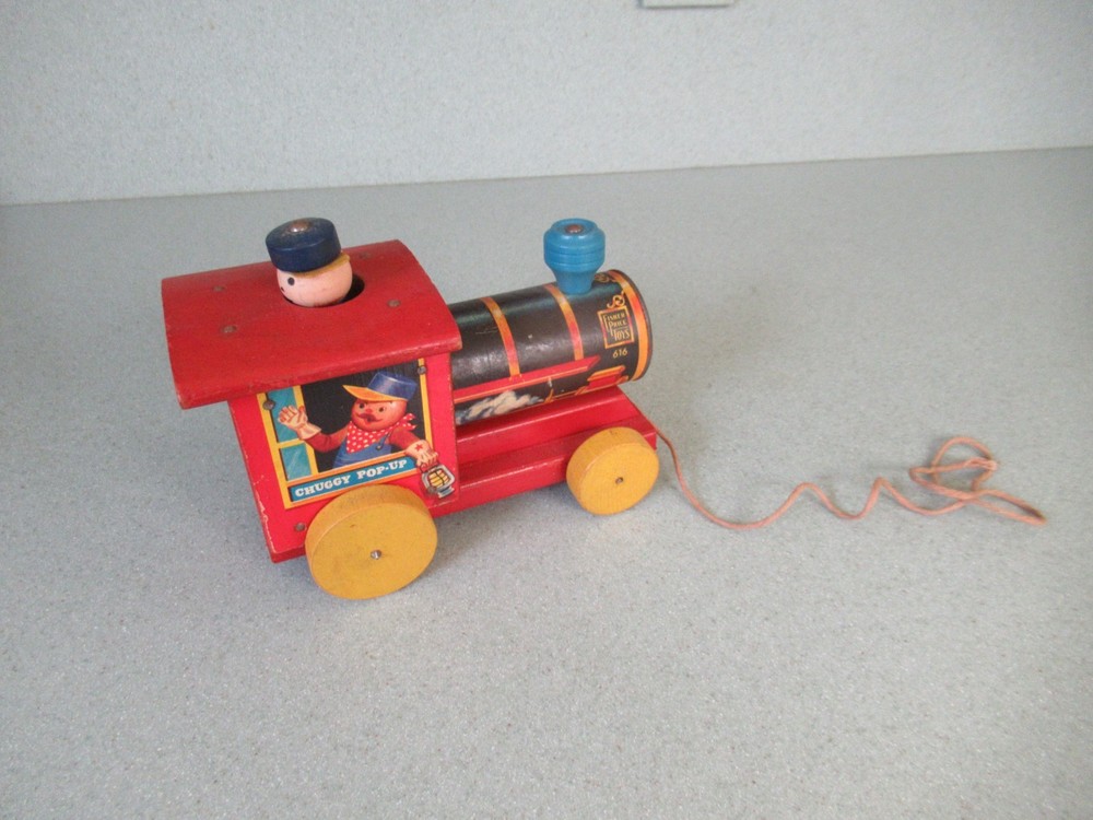 Wooden Chuggy Pop-up train engine pull toy