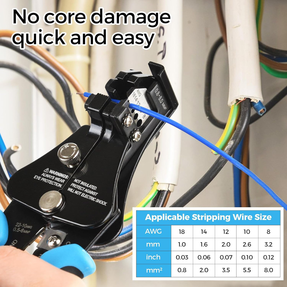 Automatic Heavy Duty Wire Stripper/Wire Cutter, 3 in 1 Adjustable Wire Stripper