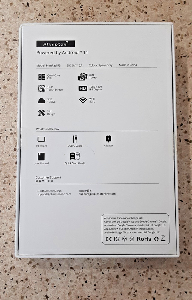 Plimpton PlimPad 10" Android 11 Tablet 3/32GB Memory