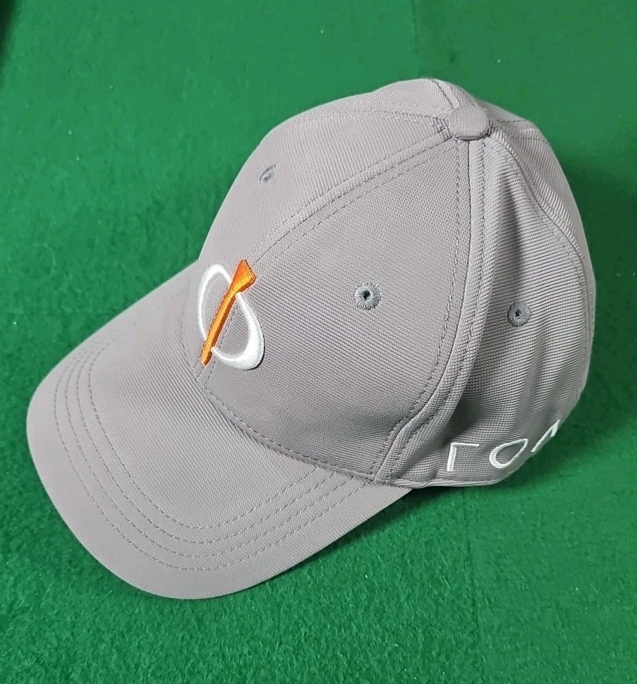 Phi Tee Golf Hat Cap / Hook and Loop Adjustable Strap Back / Grey Embroidered