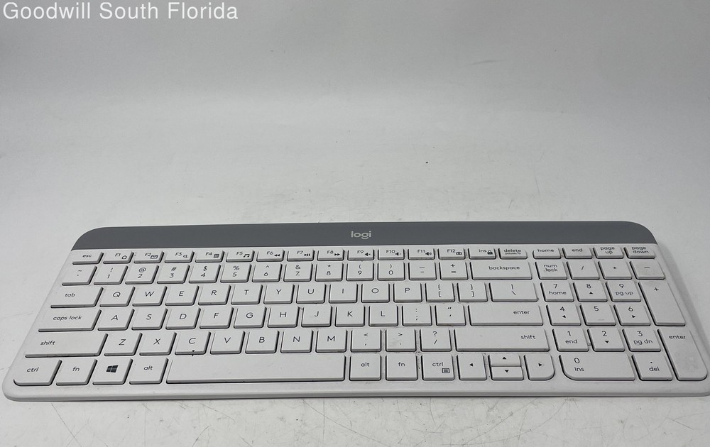 Logitech White Standard Wireless Keyboard With Mouse Not Tested