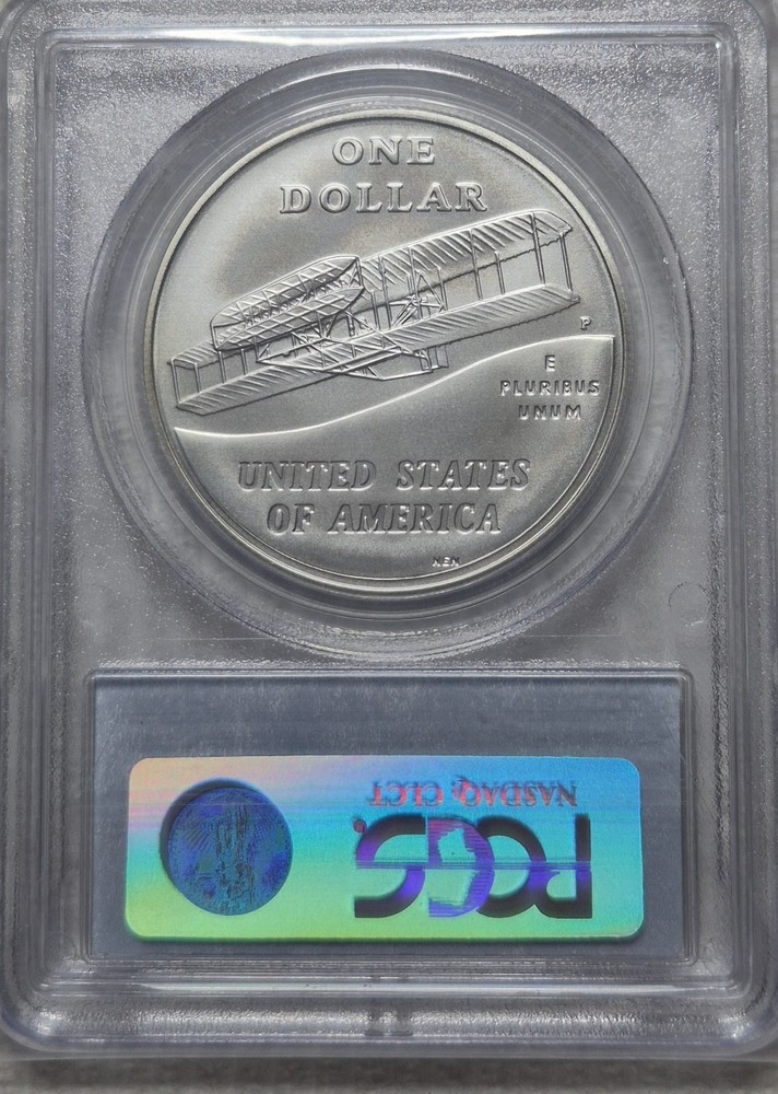 2003 P PCGS MS69 First Flight Commemorative Silver Dollar. Video A1008.