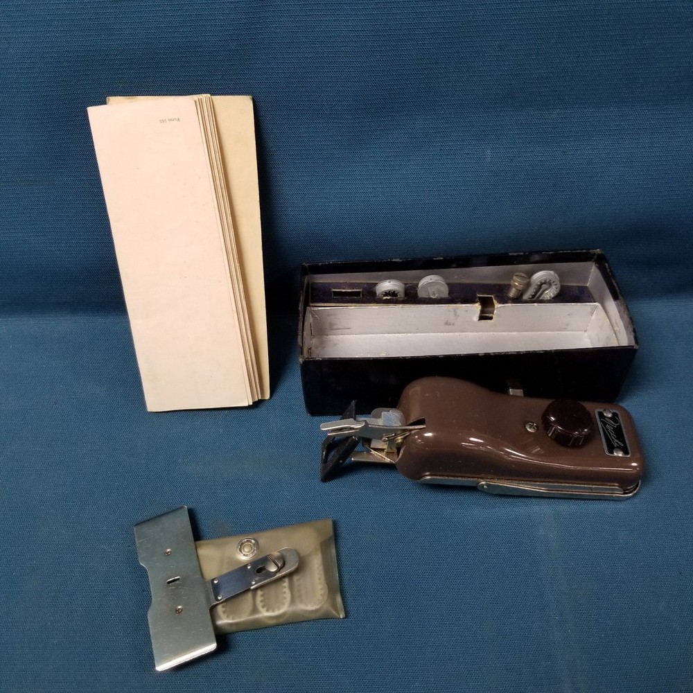 Vtg Necchi Buttonholer Set Templates Rotary Attachment Box & Manual