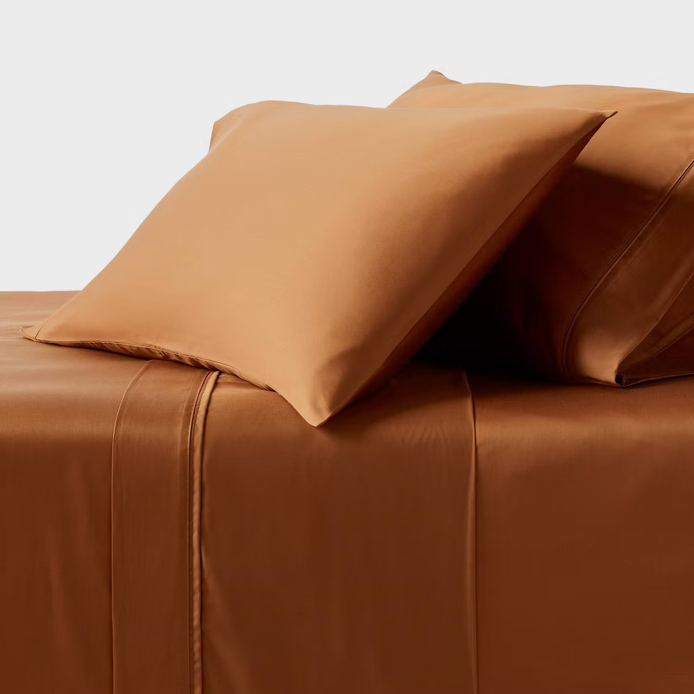 Threshold 320TC Satin 4-Piece Sheet Set Cooling Soft TENCEL Lyocell
