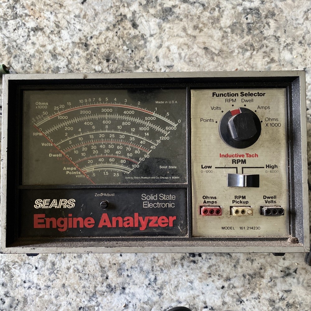 Sears Engine Analyzer Solid State Electronic Model 161.214230 With 5 Accessories