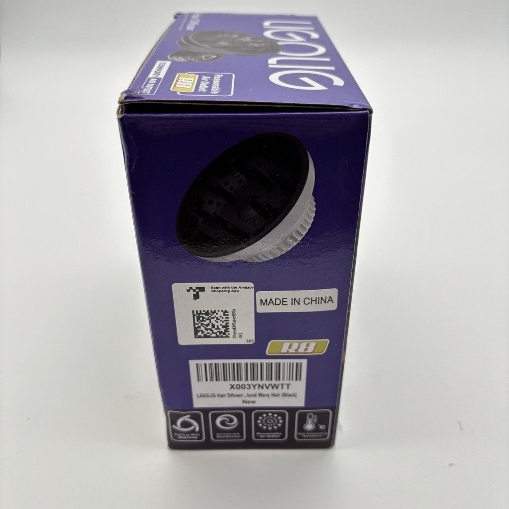 LIGOLIG Hair Diffuser. Black. New In Open Box.
