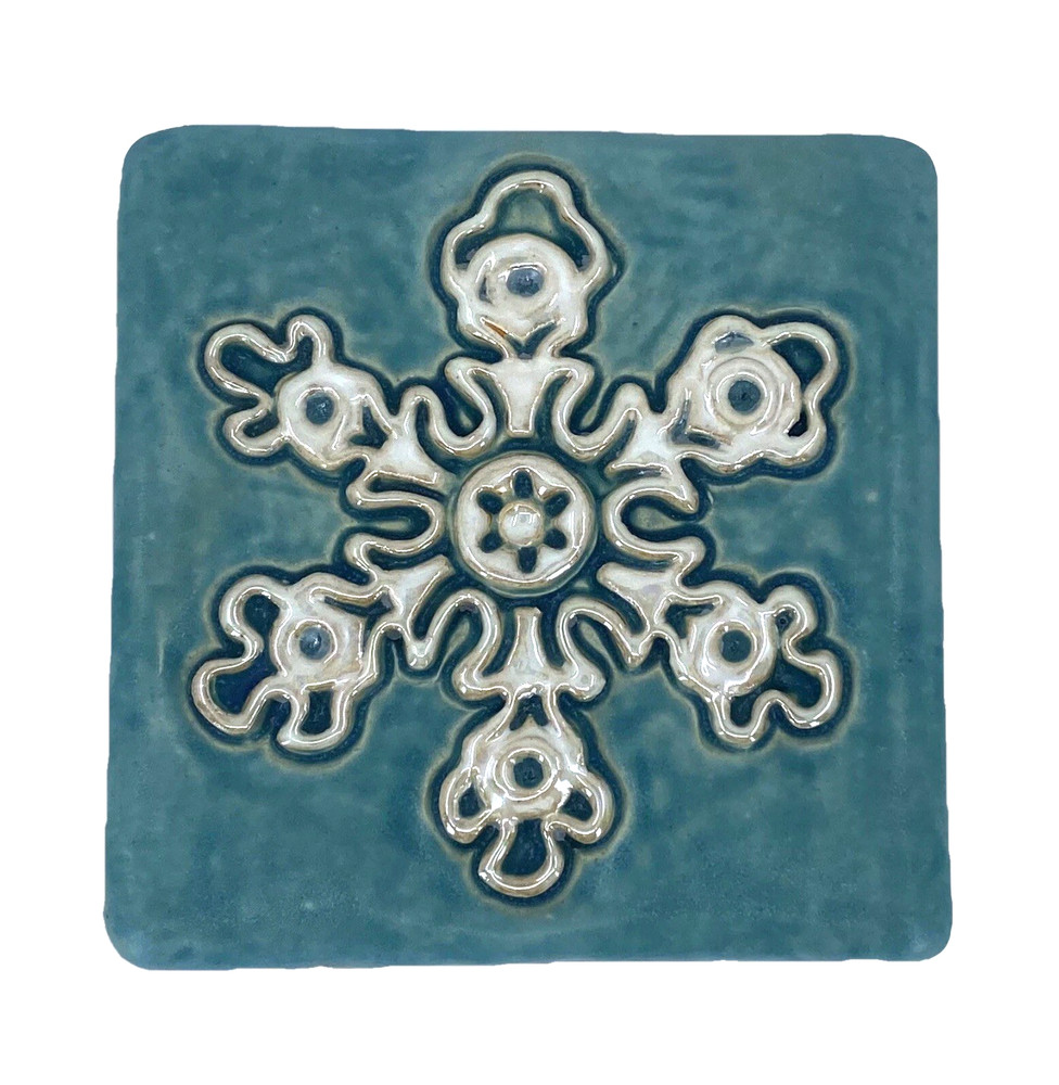 Lacey Snowflake 6x6" Ceramic Art Tile By Gretchen Kramp *DEFECT-PLEASE READ*