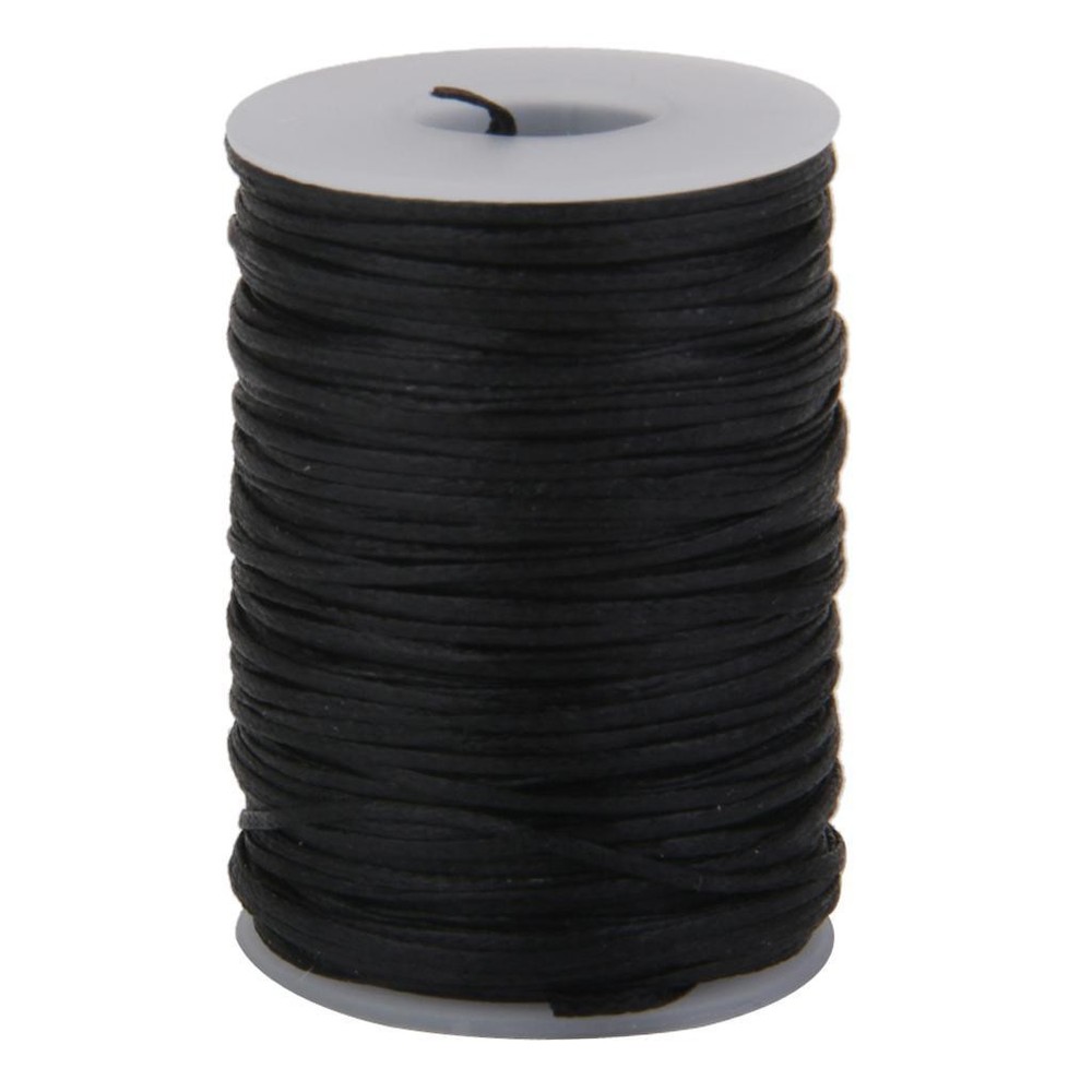 Flat Waxed Thread (Black) - 76 Yard 1.2 String Cord Sewing